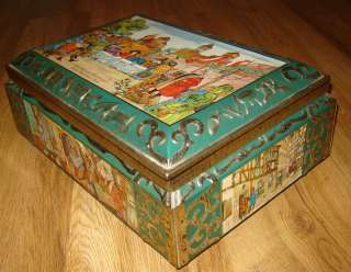 GIANT OLD Candy Biscuit LITHO TIN BOX E.Otto Schmidt  