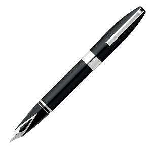   Legacy Fountain Pen, Black Lacquer w/Palladium Trim, 18k Fine Nib