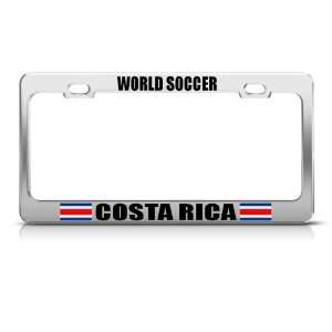 Costa Rica Rican Flag Sport Soccer license plate frame Stainless