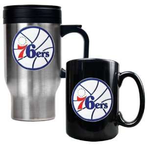   76ers 16oz. Stainless Steel NBA Team Logo Travel Mug: Kitchen & Dining