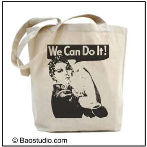 Rosie the Riveter We can do it   Eco Friendly Tote Graphic Canvas Tote 