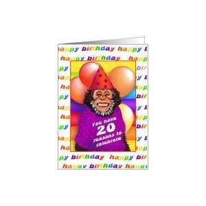  20 Years Old Birthday Cards Humorous Monkey Card: Toys 
