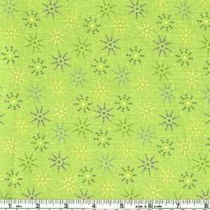  45 Wide Gentle Blooms Bursts Green Fabric By The Yard 
