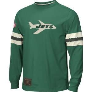   Jets Logo Long Sleeve Embroidered Throwback Shirt