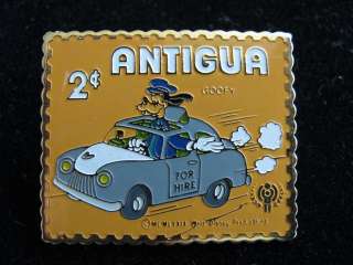 Disney Pin Antigua Goofy Taxi Driver Stamp Series 1979  