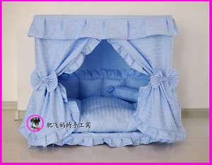 Blue/Pink Prince Pet Dog Cat handmade bed house S,M  