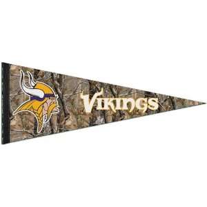   Minnesota Vikings 12 x 30 Real Tree Camo Premium Pennant Sports