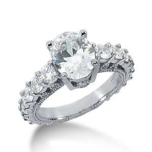   ctw Antique Style Diamond Engagement Ring 14k Gold,5.03ct OV: Jewelry