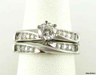 DIAMOND Engagement RING & Wedding Bands SET   14k Gold  