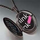 Pugster Think Pink Ribbon Awareness Pendant Necklace