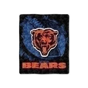  Chicago Bears Plush Fleece Raschel SHERPA Blanket 50 x 60 
