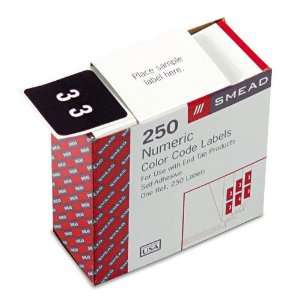 Number 3, White on Purple, 250/Roll   Sold As 1 Roll   Self adhesive 