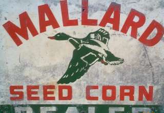   Mallard Duck Seed Corn Dealer Advertising Farm Sign Feed Wildlife