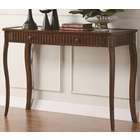 Coaster Queen Anne style cherry finish wood console table with glass 