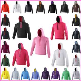 Plain PINK Hoodies hooded sweatshirt duel coloured  
