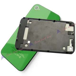   Glass Back Housing Cover Case with Black Bezel Frame for Iphone 4S 4GS