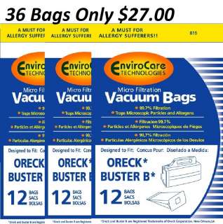   Oreck Housekeeper Compact Canister Buster B Bags 836301008151  