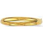   Yellow Gold Shiny Bangle Bracelet 4/16 Inch wide (Size8 Inch 8.2g