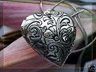 elegant flower heart love silver picture locket charm pendant necklace