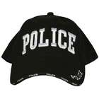 Outdoor Black Police Embroidered Deluxe 3 D Ball Cap   Adjustable Hat