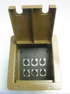 Recessed Floor Box 6 XLRs  Bronze Hammertone Powder  