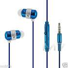 blue handsfree stereo headset mic for motorola phones earbud earphone