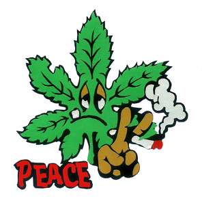 Cannabis Rasta Smoking PEACE Funny Vinyl Sticker U95  