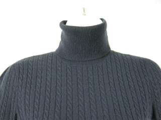 DESIGNER Navy Cable Knit Sweater Top Shirt Sz S  