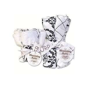    Bib and Burp Cloth Gift Set (Heirloom Black and White) Baby