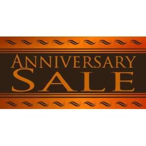  3x6 Vinyl Banner   Anniversary Sale Orange Brown 