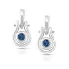  14k White Gold 1/6ct TDW Blue Diamond Earrings