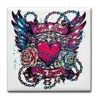Artsmith Inc Tile Coaster (Set 4) Look After My Heart Roses Chains and 