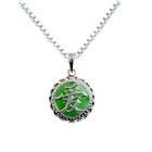   Jade Chinese Love Pendant Necklace with 18 Sterling Silver Chain