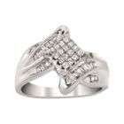 10K White Gold 1/2 cttw Princess & Baguette Diamond Bridal Ring