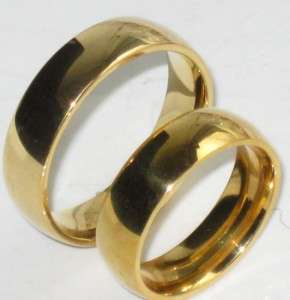 his OR hers PLAIN WEDDING RING BAND str195w GOLD GP 7MM  