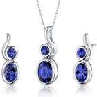 75 carats Oval Shape Sterling Silver with Rhodium Finish Sapphire 