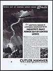 1934 Cutler Hammer Motor Control Lightning Vintage Print Ad