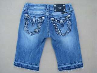New Miss Me Jeans Style # JP5443M3 Bermuda Shorts Lowrise Stretch Size 