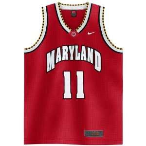  Nike Maryland Terrapins #11 Red Twilled Basketball Jersey 