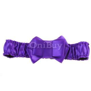 Girl Elastic PU Cinch Bow Wide Dress Waist Belt Buckle  