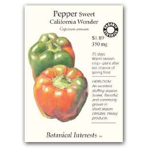  Pepper Sweet Cal Wonder Certified Organic Seed Patio 
