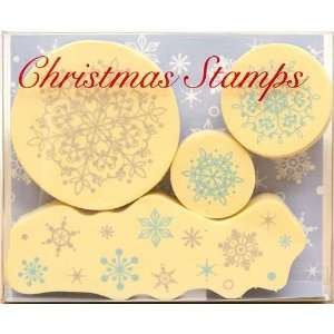  Christmas stamp set 4 pieces snowflakes: Toys & Games