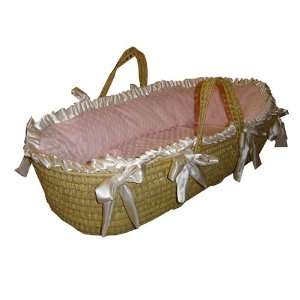  Pink Minky Moses Basket: Baby