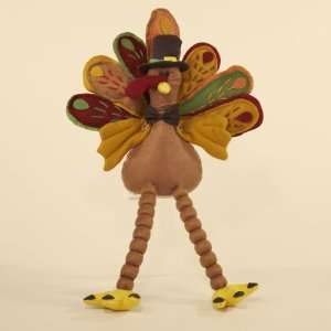   Time to Give Thanks Jolly Fabric Turkey Shelf Sitters