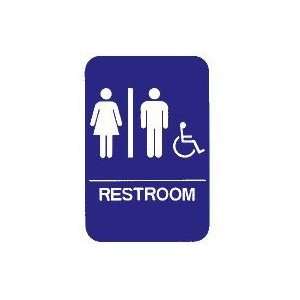   Cal Royal RSH68 ADA Restroom Signs Blue Restroom Sign: Office Products