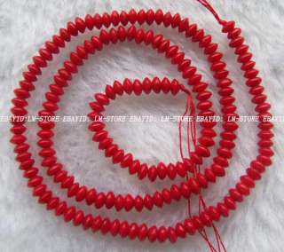 3x5mm Red Coral Roundel Beads 15.5  