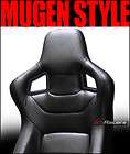 2x Universal Mug Style PVC Leather JDM Blk Sport Racing Bucket Seats 