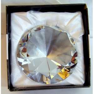  320g Crystal Diamond Shaped Glass Paperweight 3.25x2 