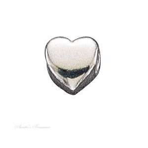    Sterling Silver High Polished Pendant Heart Spacer Bead: Jewelry