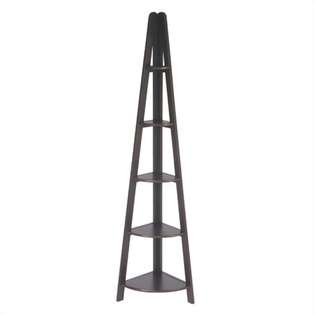 Office Star Products Espresso 72 H Corner Ladder Bookcase at  